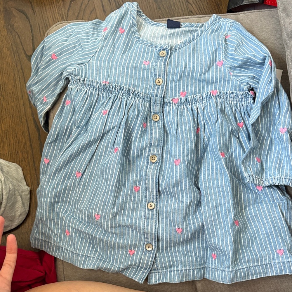 GAP Kids Blue and Pink Button Down Shirt